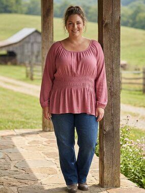 Size 3X SO Goods For Life Woman's Smock Top Color Shabby Mauve NWT Sonoma